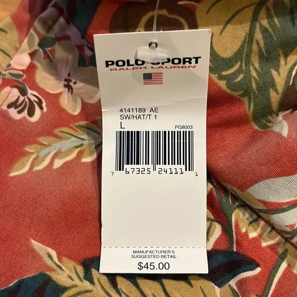 Men's Vintage Polo Sport Ralph Lauren Swim Trunks Shorts Foral Hawaiian - Picture 4 of 4